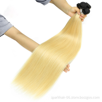 Factory Wholesale Cuticle Aligned Raw Virgin Straight Ombre 1B-613 Blonde Human Hair Bundles Braids Hair Extensions